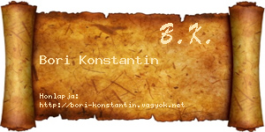Bori Konstantin névjegykártya